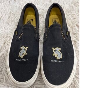 Vans‎ Harry Potter Hufflepuff Slip On Shoes Womens Size 6.5 Men 5 Black Yellow